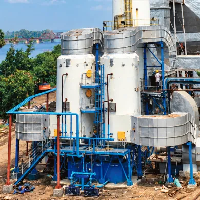 Electrified Gravel Bed Precipitator